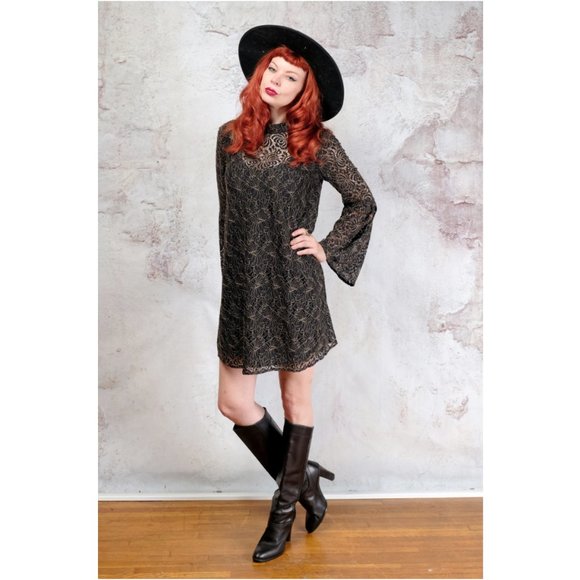 NWT BCBG back and gold lace dress size small - Picture 4 of 6